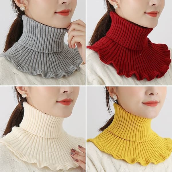 Varm strikket krage Ull Dame Turtleneck Knitted False Col A9
