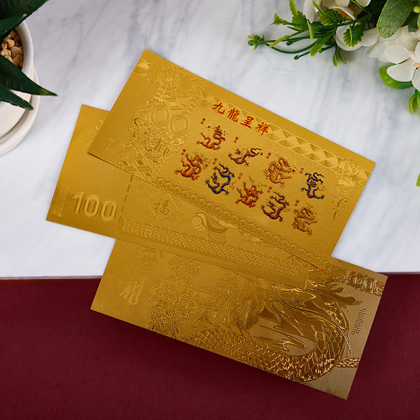2024 Dragon Year Note Mynt Gullbelagte minnesedler for A5