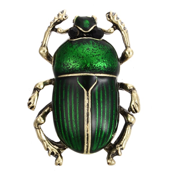 Vintage Lady Brosje Beetle Emalje Dyre Insekt Skjorte Brosje Green