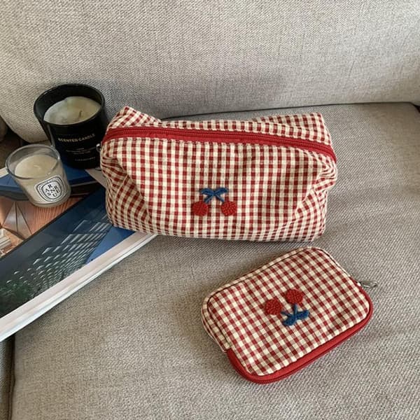 Enkel polyesterternet makeuptaske Multifunktionel stof toilettaske Large