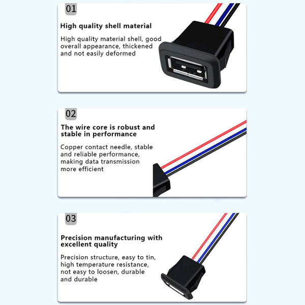 USB Type C vedenpitävä liitin Type-C ja korttisolki naaras