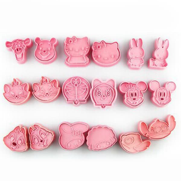 1 Par Cookie ters Plastic e Cartoon Pressable Biscuit Form Bak H