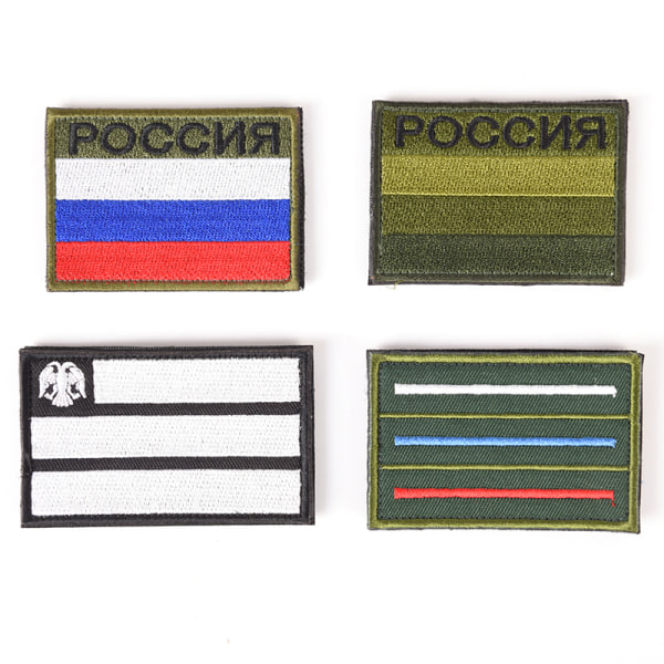 Ryssland flagga broderat märke militär taktisk ryggsäck patch A