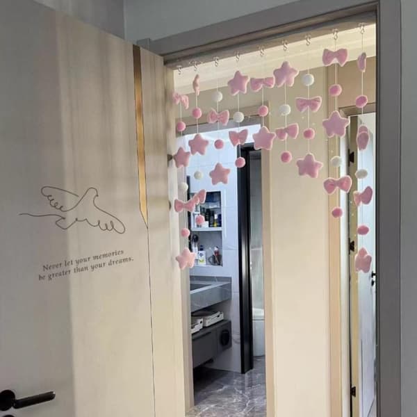 e Knot Dörrgardin Rumsavdelare Sovrum Burspråk Rum N Pink