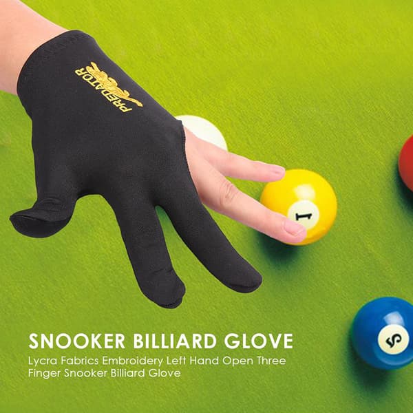 Billardhandske Finger Poolspillere Handsker Broderet Slip-pro Big Red