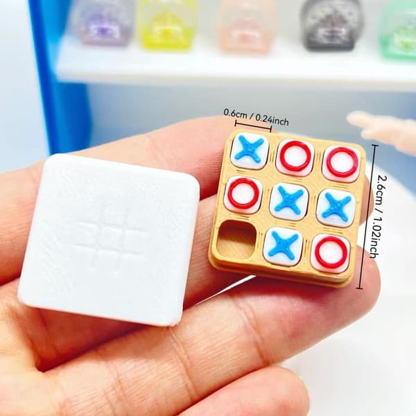 Mini Tic Tac Toe Spil Dukkehus Tilbehør Miniature Brætspil