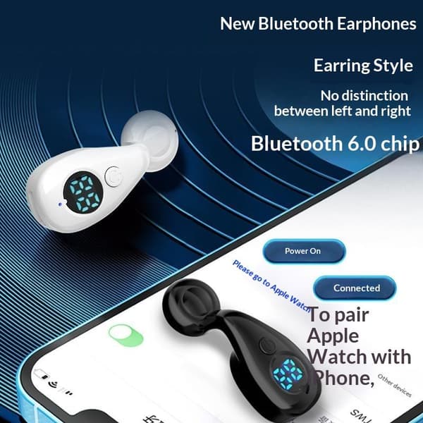 Bluetooth 6.0 Hodetelefon Trådløs Øretelefon HiFi Stereo Støyreduserende Black