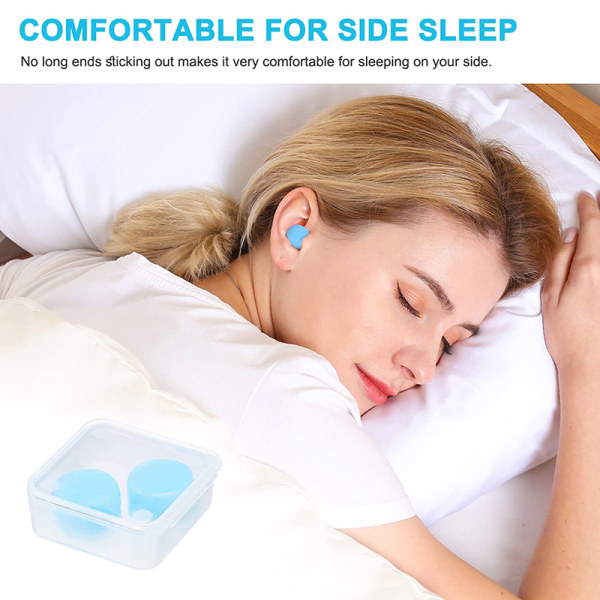 12st silikon öronproppar Bullerreducering Sleep Anti Cancelling Blue