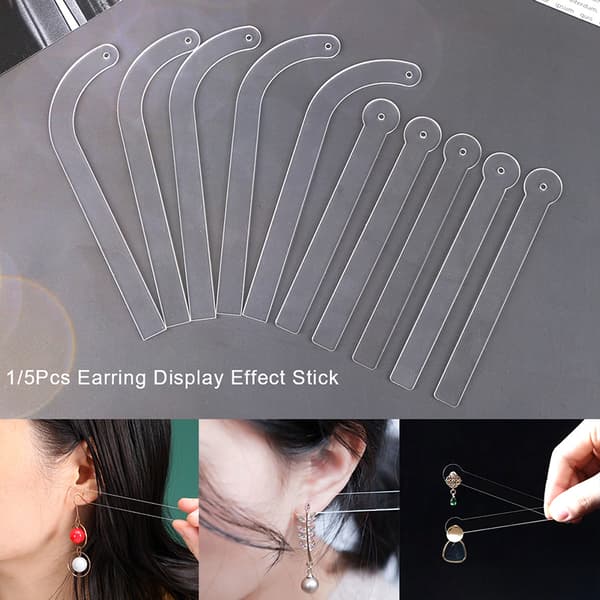 1/5 stk Klar øreringe Display Holder Bærende Effekt Stick Ear St A 1Pc