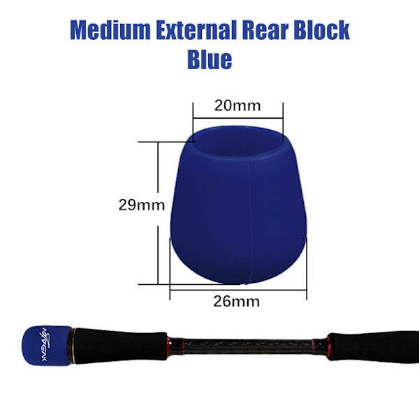 Fiskestangsstik FishingRod Skridsikkert håndtag Beskyttelsesetui Lur blue 20mm