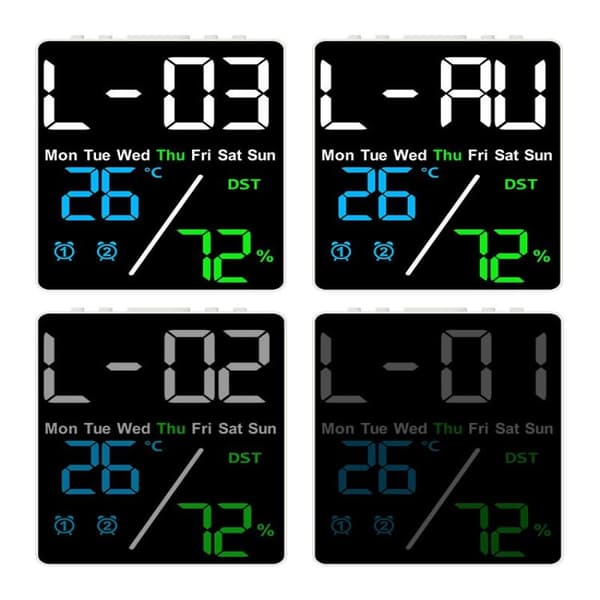 Digital väckarklocka TEMP Luftfuktighet Datum Vecka Display 2 Larm Snooze A6