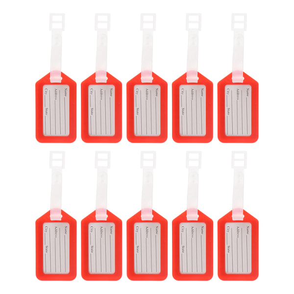 10st Bagageetiketter Resväska Etikett Bagage Bärbar Etikett Resa Red
