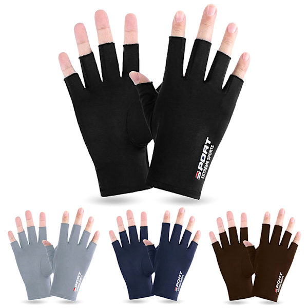 Anti-UV Herr Dam Fiskehandskar Antisladd Spring Summer Ice Co Coffee