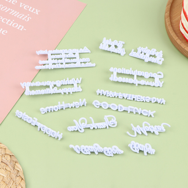 DIY Alfabet Bokstav Kakeform Velsignelse Cookie Kjeks Stempel Emb 13Pcs