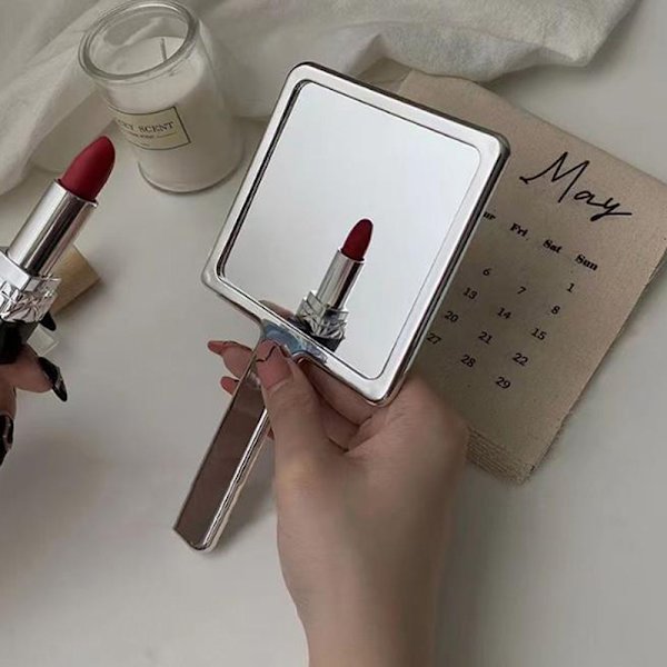 Ins Liquid Shape Square Mirror Mini Handheld Desktop Cosmetic