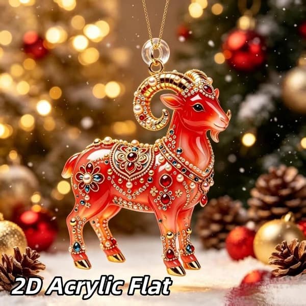 Akryl Zodiac Get Hängande Prydnad Lyckosam Röd Guld Design A2