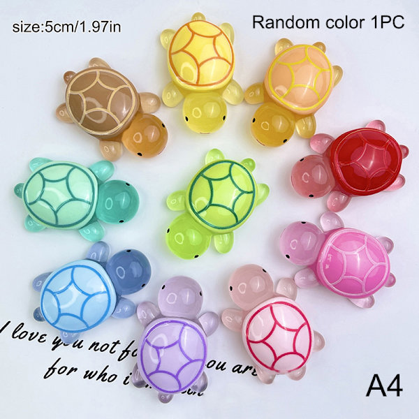 4 størrelser Mini Luminous Turtle Hjemmedekor Landskap Harpiks Håndverk A1