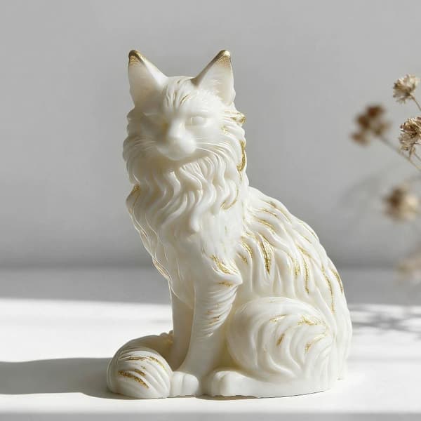 e Maine Coon Kat Silikoneform DIY Duftlys Voks Gips C A4