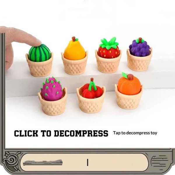 Kreativitet 3D-printade e Fruktformade Fidget Clicker Leksaker E