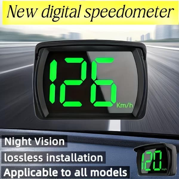 Bil HUD Headup Display KM/H GPS Digital Hastighetsmätare med LED La A1