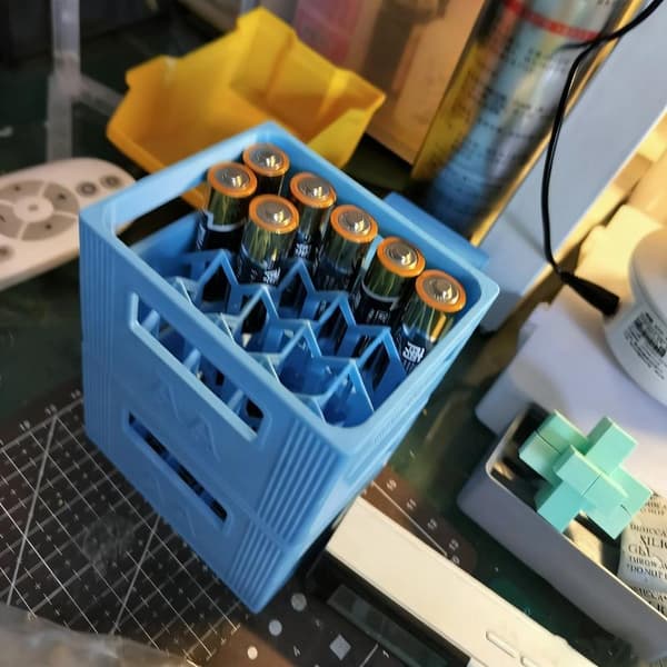 1 stk 3D-printet AAA/AA batterioppbevaringsboks 30/20 rom P A6