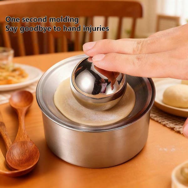 Dumplingpresse i rustfritt stål, rund form for deig A
