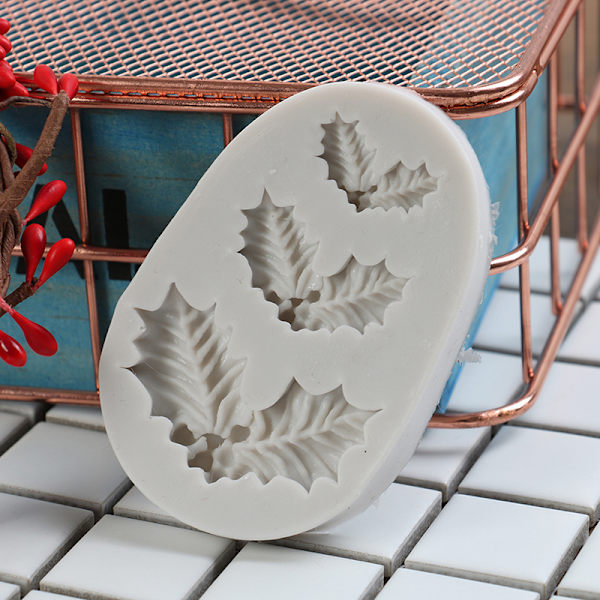 Kage Silikonform Julemistel Fondant Chokolade Cookies C Gray