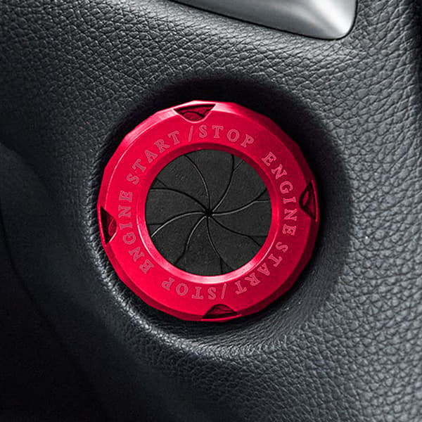 Bilmotor Start Stopp-knapp Deksel Bil Interiør Tenning Start Black red