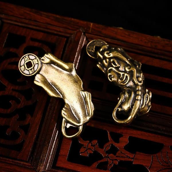 Kobber Mythisk Væsen Pixiu Miniature Figurer Ornamenter Messing A1