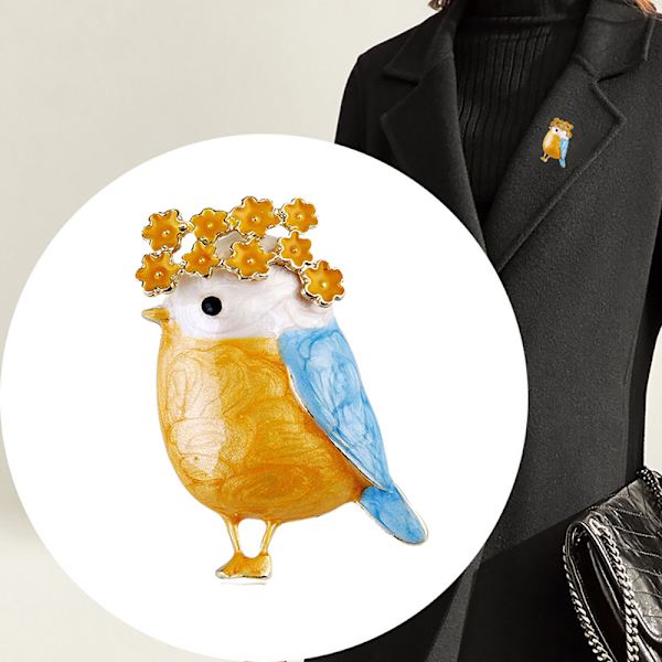 Mode blomsterkrans lille fugl broche kvinder kostume frakke Jewe