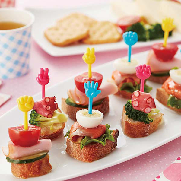 12 stk Mini Kids Animal Fruit Picks Gaffler Lunsjboks Tilbehør D opp package