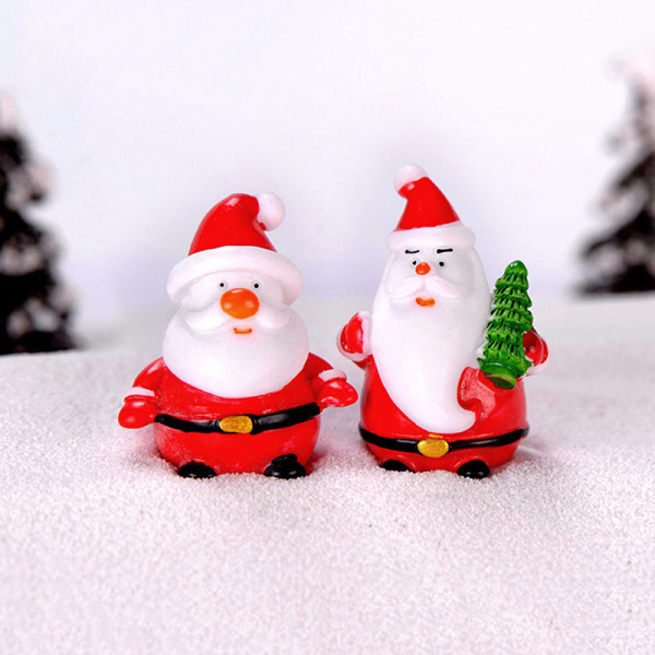 Jultomten Snögubbe DIY miniatyrfigur Xmas Garden Decor Mi B