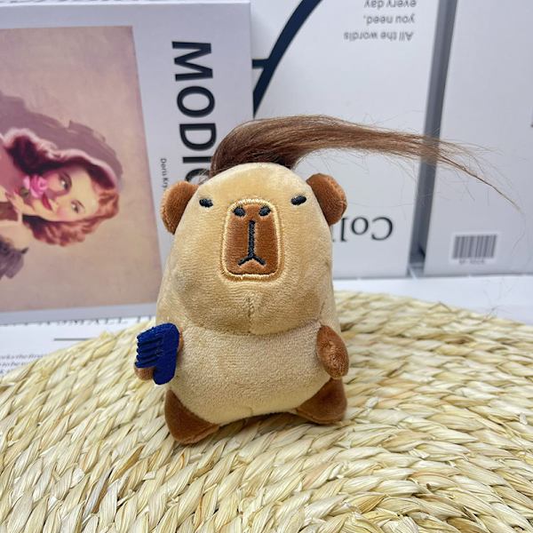 Roliga Capybara Plyschleksaker e Nyckelring Plyschhänge Smycke Hänge Brown