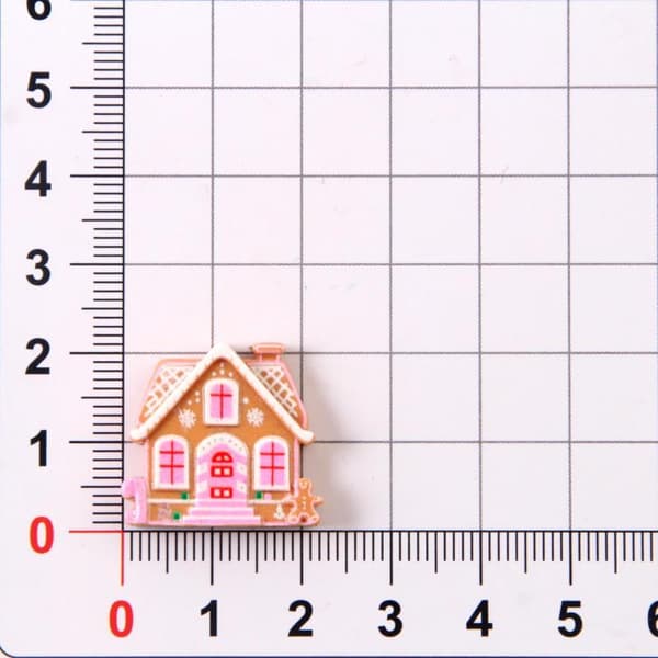 10 stk pepperkakemannhytte i harpiks, flat bakside, DIY til telefondeksel H A3