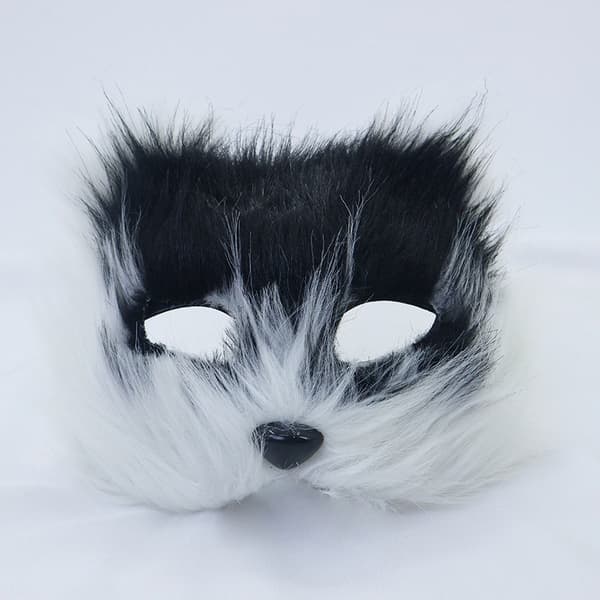 1 st rävmask päls halv ansikte djur simulerad kattmask Hallowee White