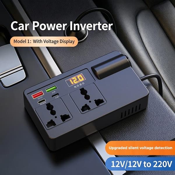 1 stk. bilstrømomformer 12V/24V til AC 220V Praktisk lighter A A2