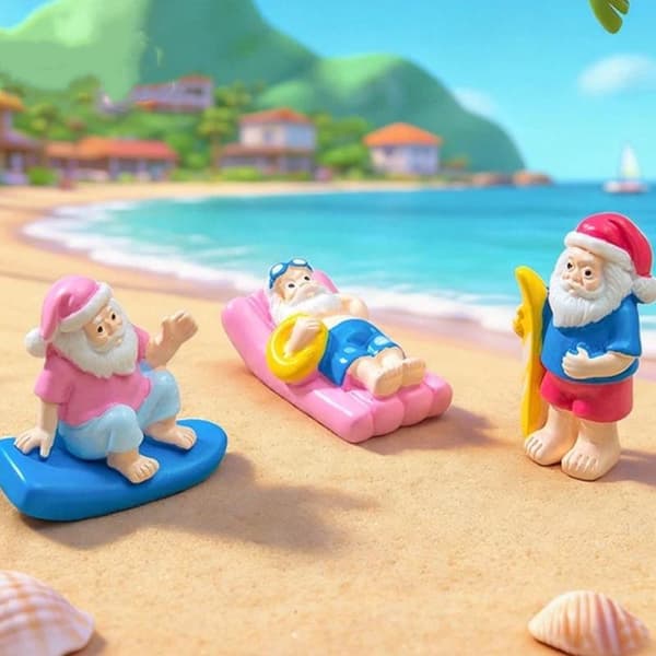 Mini Resin Sommar Tomtefigurer Bedårande Design För Strand A3