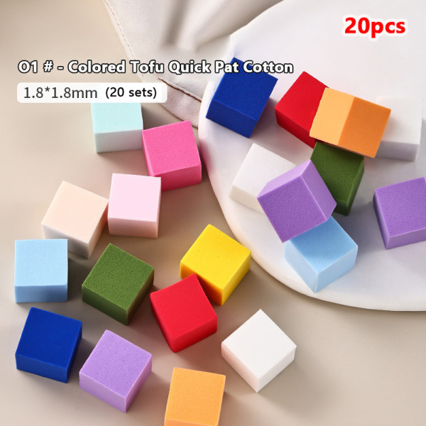 20 kpl Nail Art Sponge Gradient Creativet Tools Color Fade Manic Multicolor