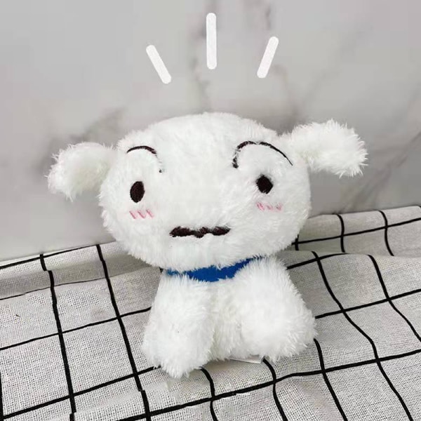 10CM Crayon Shinchan nøkkelring Shiro White Dog Student Ryggsekk