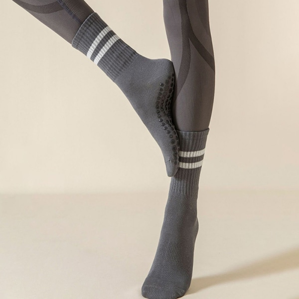 Naisten raidalliset joogasukat liukumattomat silikoniset sukat dirty orange