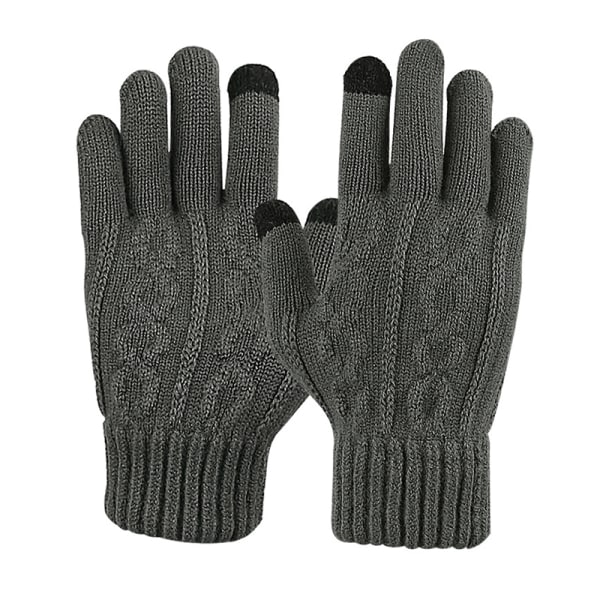 1 Par Touch Vandtætte Anti-Slip Handsker Vinter Tykkede Varm G Dark gray