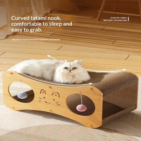 Hållbar kattssoffa - Robust kattklösbräda i kartong med vävd XL