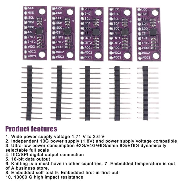 1/3/5 stk. LIS3DSH Højopløseligt Treakset Accelerometer Modul 3pcs