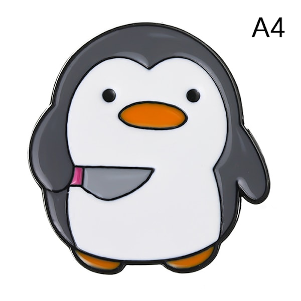 eli Killer Enamel Pins Chick Little Penguin Dagger Rintaneulat Lap A4
