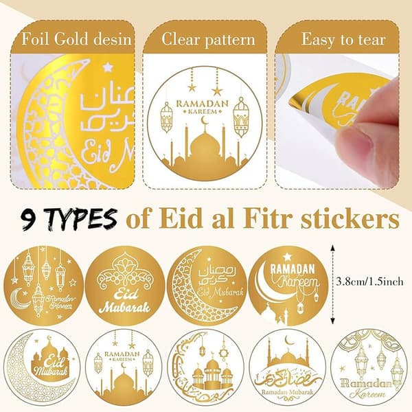 500 kpl EID Mubarak -rullatarroja Ramadan Kareem -lahjapakkaus C