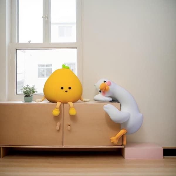 2 STK And Pomelo Figur Harpikspynt Til Skrivebord Bil Dashbord 2PCS
