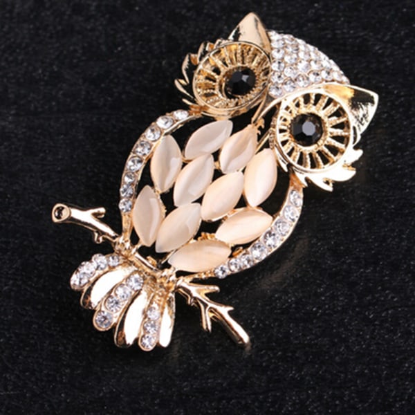 Big Owl Brosjer Bukett Vintage Wedding Hijab Skjerf Pin