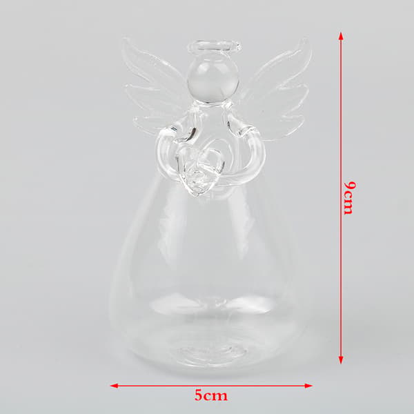 1 st ängelformad transparent glasblomvas hängande vas Ga