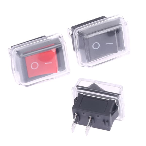 5 Styck Tryckknapp Mini Switch 2Pin On/Off Vippbrytare med wat 3(Copper Black)