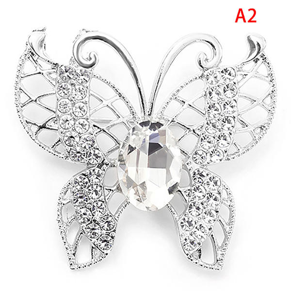 Alloy Rhinestone Butterfly Broche Fashion All-match Tørklæde Buckl A2